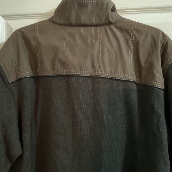 Men’s Bugatti 1/4 Zip Sweater, Chocolate Brown, Elbow and Shoulder Patches, XL - Picture 9 of 12
